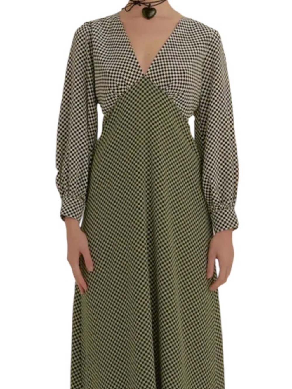New Lisa Says Gah Checkered Grace Dress, checkerboard long sleeve Medium NWT